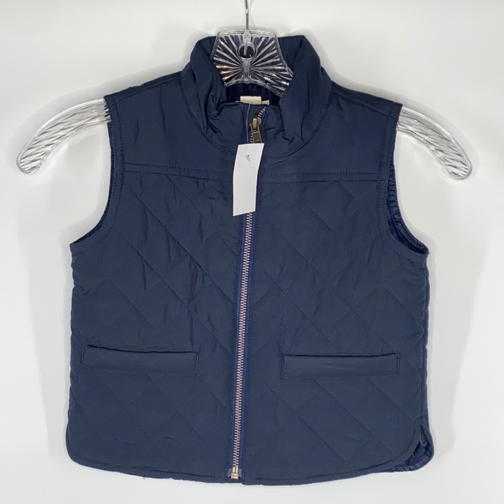 J. Crew Crewcuts Navy Blue Quilted Vest NWT